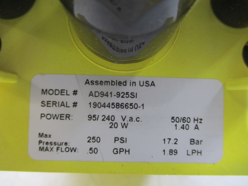 LMI MILTON ROY AD941-925SI 95/240VAC 1.40A 250PSI NSMP