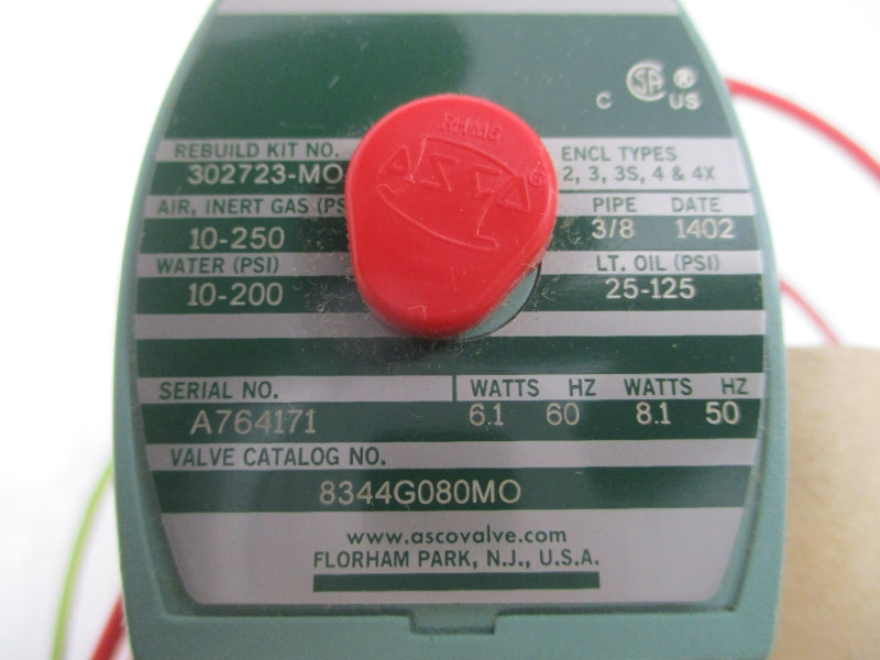 ASCO 8344G080MO 110/120V 10-250PSI 3/8" NSMP