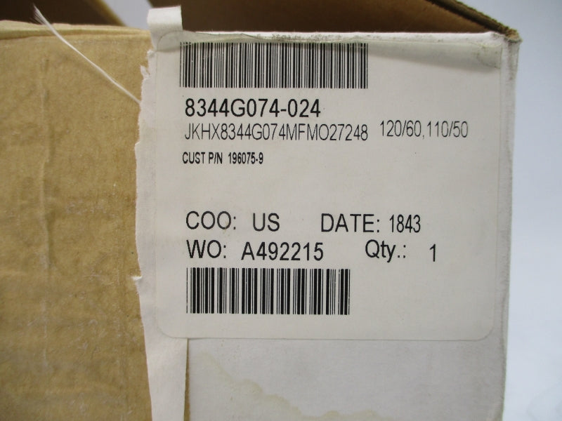 ASCO JKHX8344G074MFMO27248 110/120V 20-150PSI 1/2" NSMP