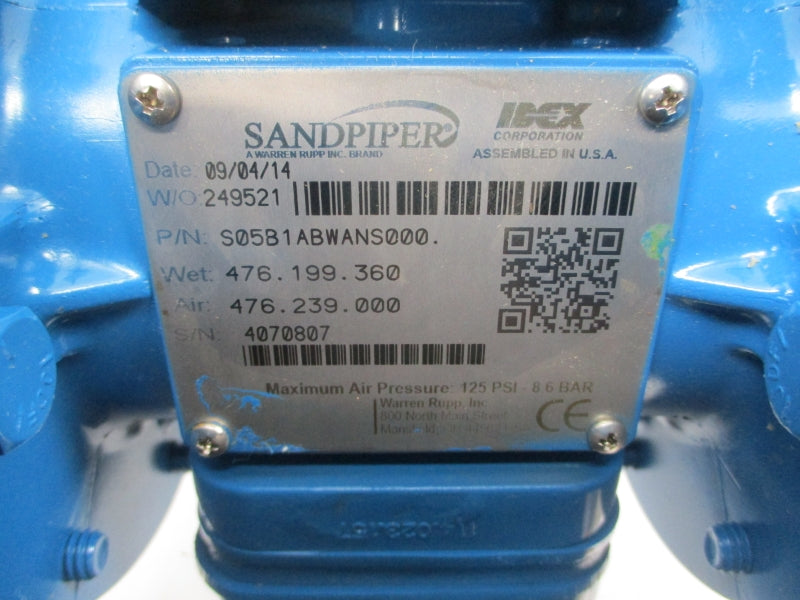 SANDPIPER S05B1ABWANS000 125PSI NSMP