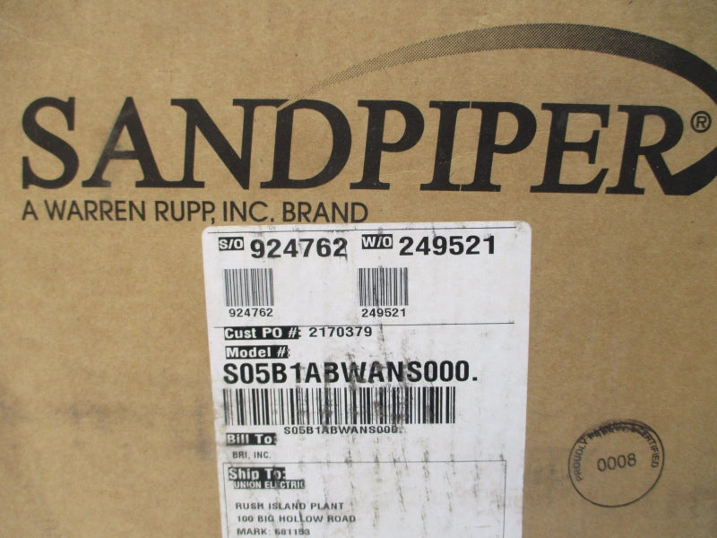 SANDPIPER S05B1ABWANS000 125PSI NSMP
