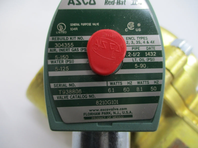 ASCO 8210G101 110/120V 5-150PSI 2-1/2" NSMP