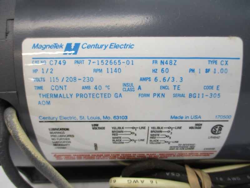 MAGNETEK C749 7-152665-01 115/208-230V 6.6/3.3A NSMP