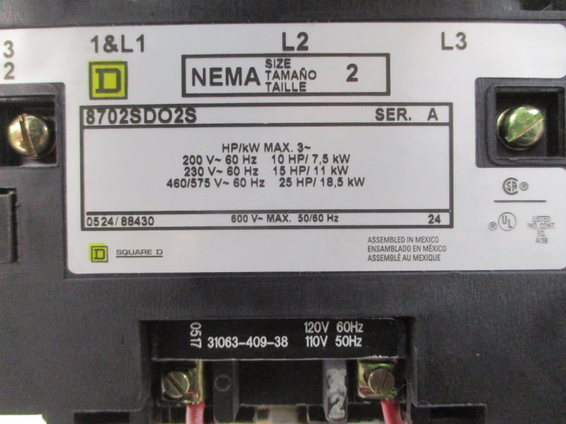 SQUARE D 8702SDO2V02S SER. A 110/120V NSMP