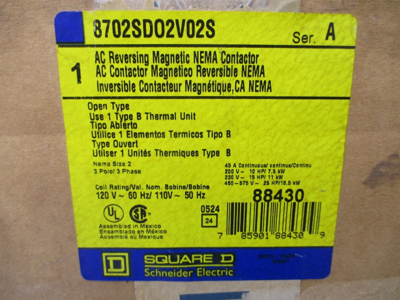 SQUARE D 8702SDO2V02S SER. A 110/120V NSMP