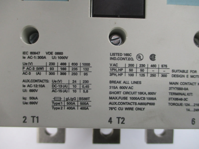 SIEMENS 3TF5511-0AK6 110/120V 300A NSMP