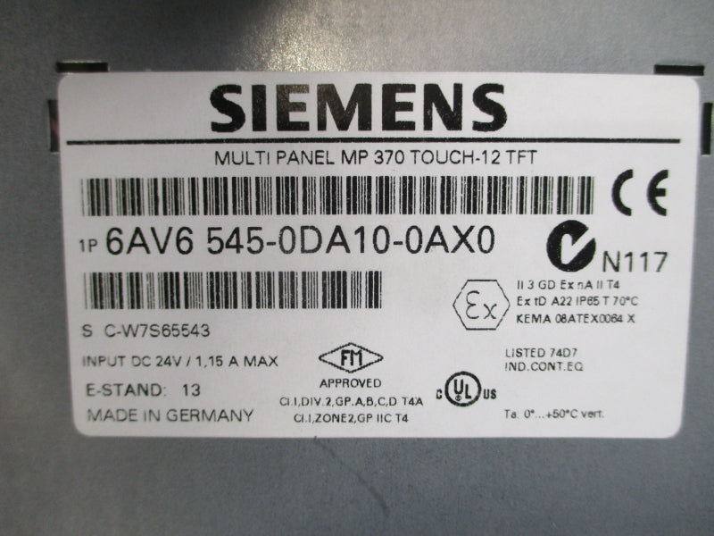 SIEMENS 6AV6545-0DA10-0AX0 24VDC 1.5A NSNP