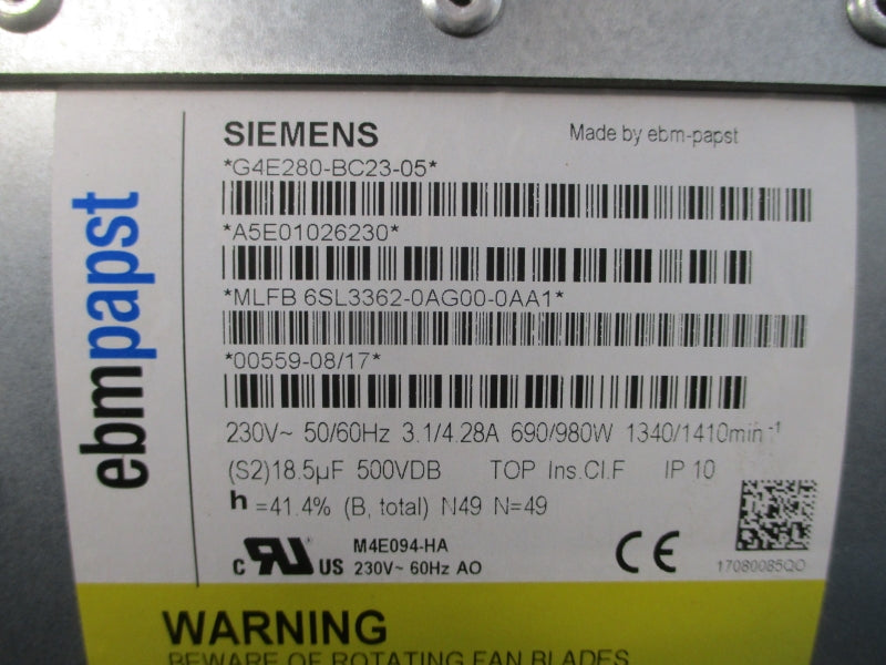SIEMENS 6SL3362-0AG00-0AA1 230V 3.1/4.28A UNMP