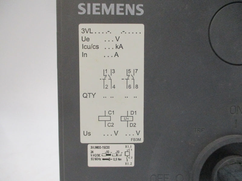 SIEMENS 3VL9800-1SC00 24VAC/DC UNMP