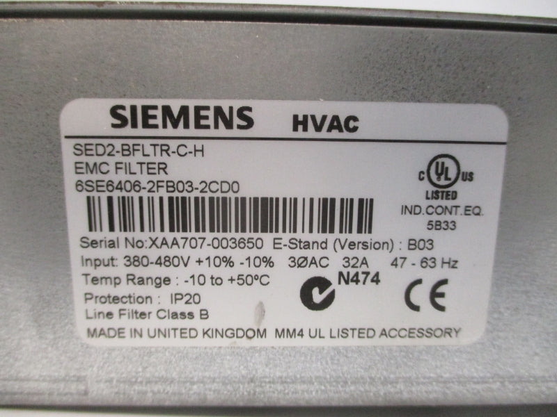 SIEMENS 6SE6406-2FB03-2CD0 380-480VAC 32A UNMP