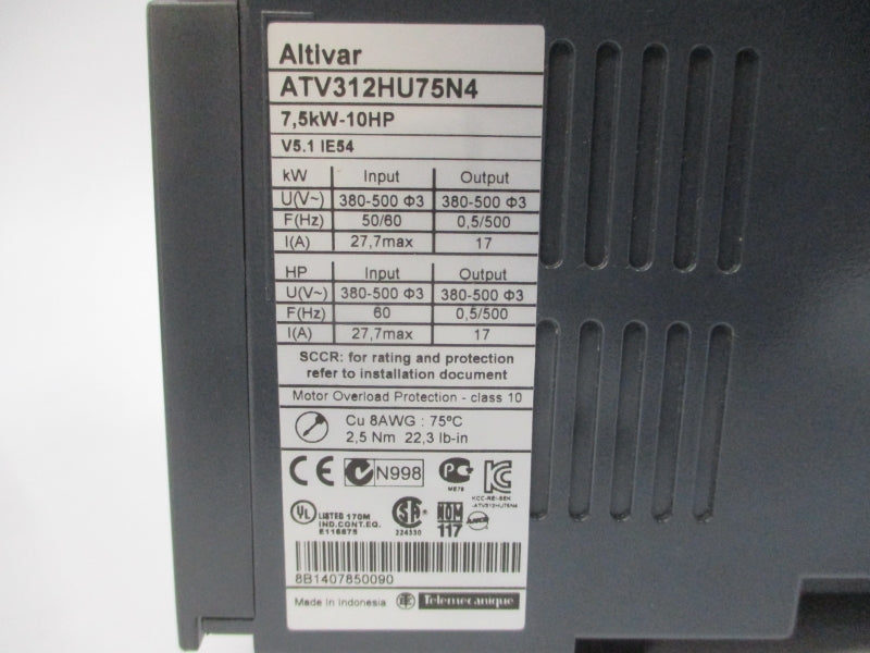 SCHNEIDER ELECTRIC ATV312HU75N4 380-500V 27.7A UNMP