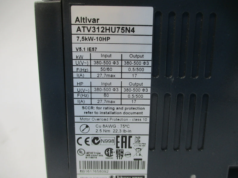 SCHNEIDER ELECTRIC ATV312HU75N4 380-500V 27.7A NSNP
