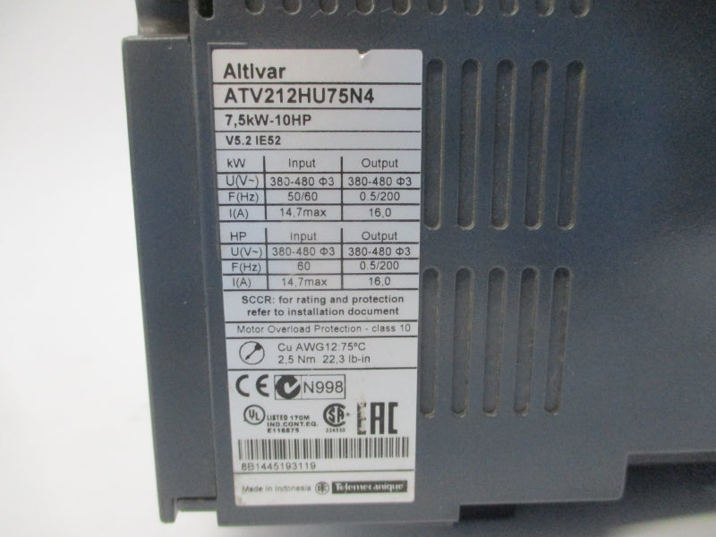 SCHNEIDER ELECTRIC ATV212HU75N4 380-480V 14.7A UNMP