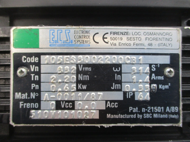 E.C.S. 105ES3002200CB1 332V 1.4A UNMP