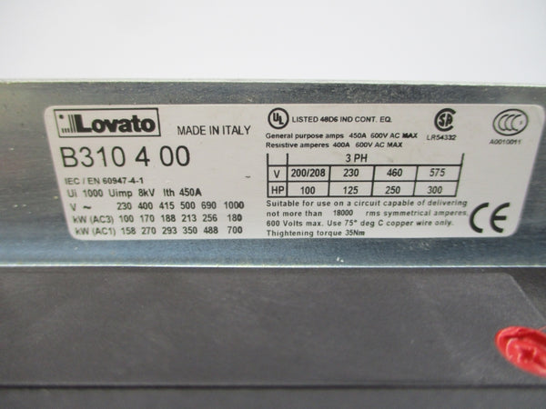LOVATO B310400 24VAC/DC 450A NSNP