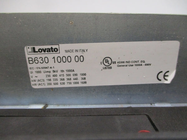LOVATO B630100000 110-125VAC/DC 1000A NSNP