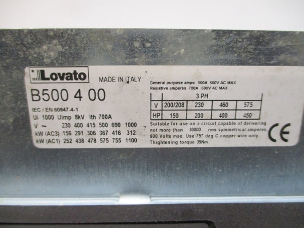 LOVATO B500400 220-240VAC/DC 700A NSNP