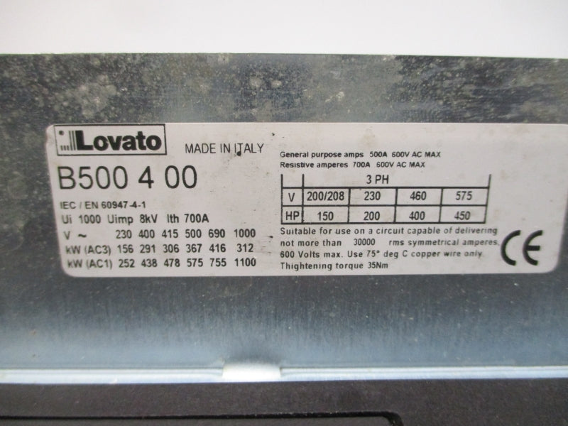 LOVATO B500400 220-240VAC/DC 700A NSNP