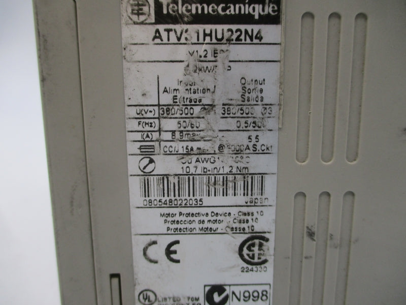 TELEMECANIQUE ATV31HU22N4 380/500V 8.9A UNMP
