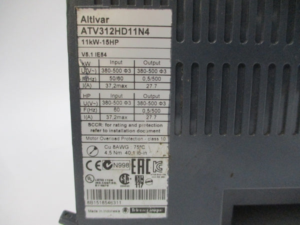 SCHNEIDER ELECTRIC ATV312HD11N4 380-500V 37.2A (NO COVER) UNMP