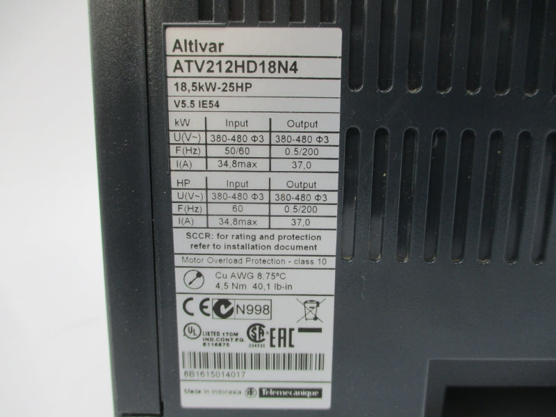 SCHNEIDER ELECTRIC ATV212HD18N4 380-480V 34.8A NSNP