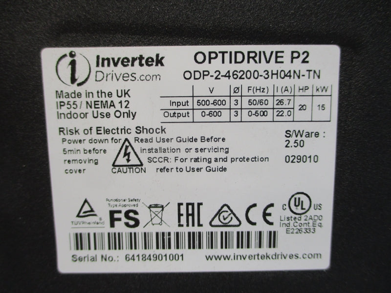 INVERTEK ODP-2-46200-3H04N-TN 500-600V 26.7A NSNP