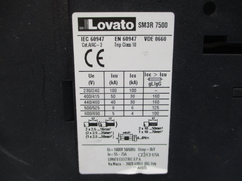 LOVATO SM3R7500 600/690V 55-75A NSNP