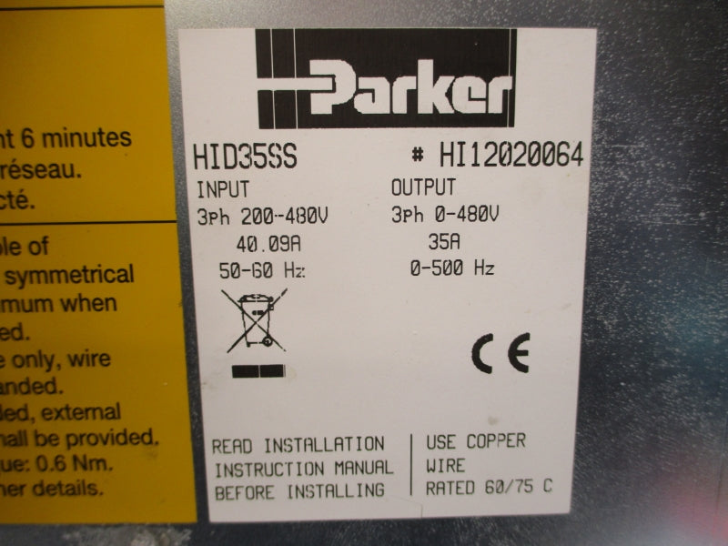 PARKER HID35SS HI12020064 200-480V 40.09A UNMP