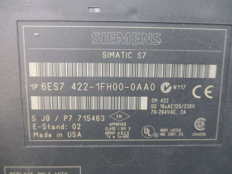 SIEMENS 6ES7422-1FH00-0AA0 79-264VAC 2A NSNP