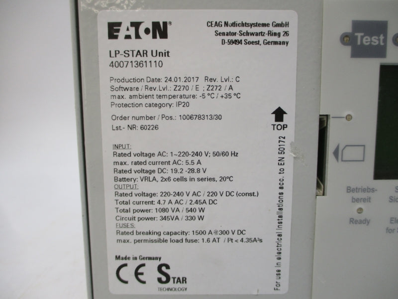 EATON 40071361110 220-240VAC 5.5A NSNP