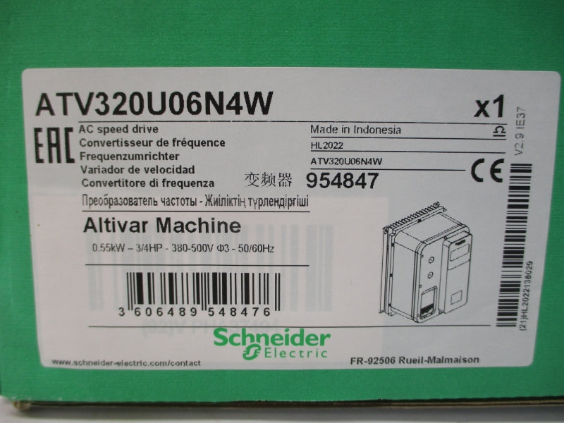 SCHNEIDER ELECTRIC ATV320U06N4W 380-480/500VAC 2.8A (AS PICTURED) NSMP