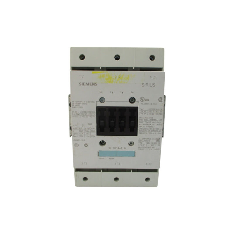 SIEMENS 3RT1054-1AF36 575VAC 160A UNMP