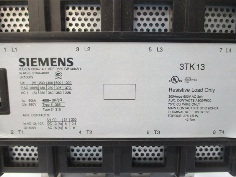 SIEMENS 3TK1342-0AP0 230-220V 300A UNMP
