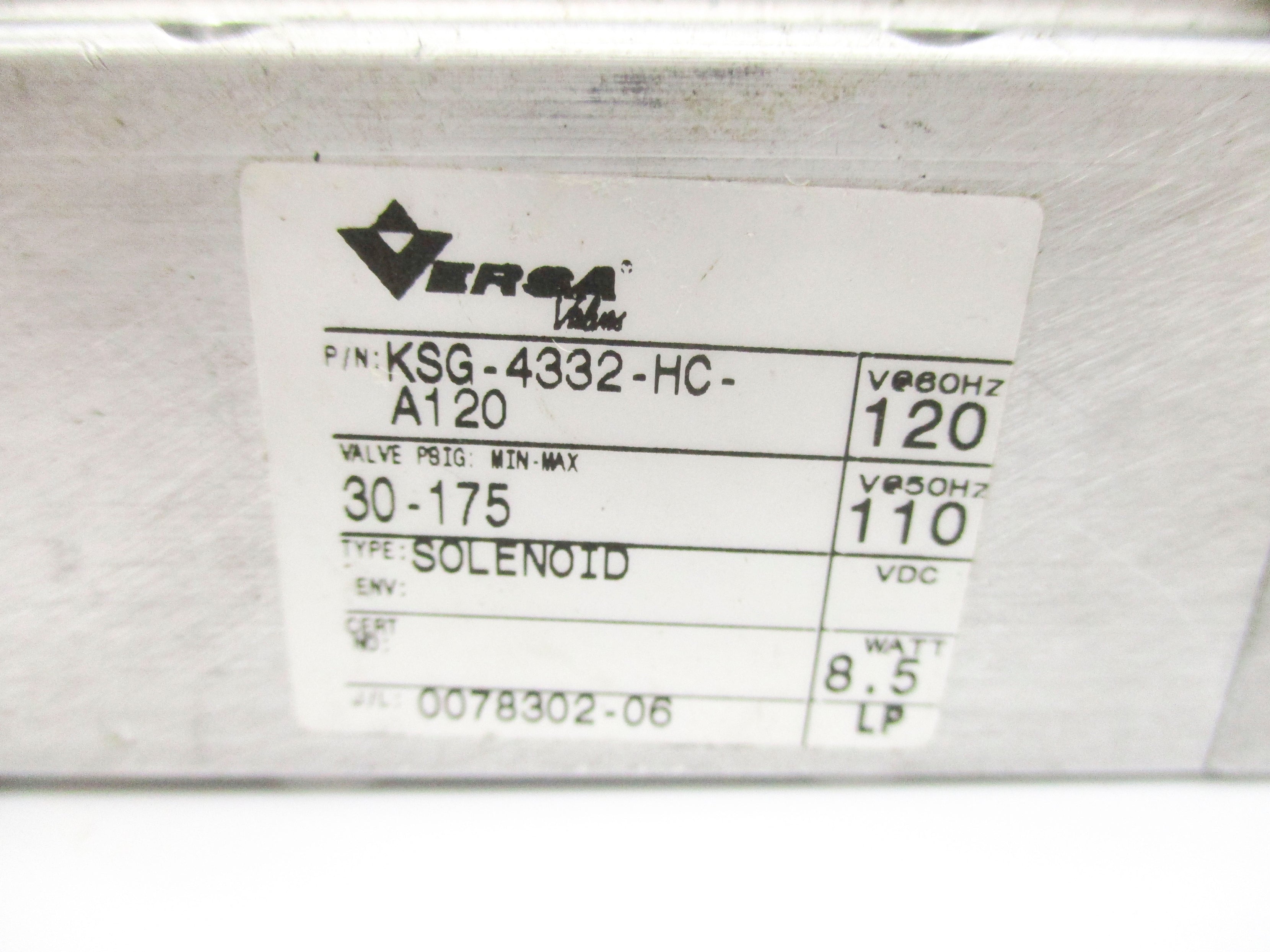 VERSA KSG-4332-HC-A120 30-175PSIG 110/120V NSNP