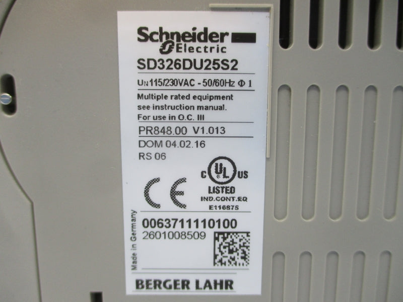 SCHNEIDER ELECTRIC SD326DU25S2 115/230VAC NSNP