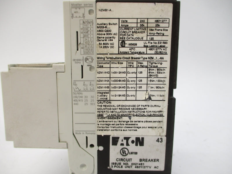 EATON NZMB1-AF40-NA 480V 70A (AS PICTURED) UNMP
