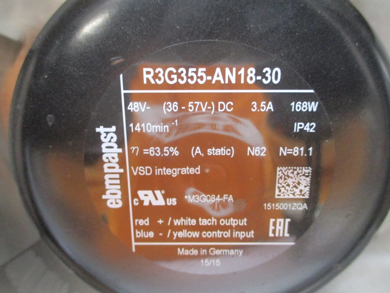 FAN R3G355-AN18-30 48VDC 3.5A UNMP