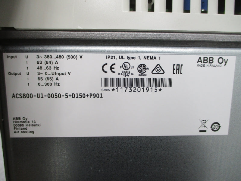 ABB ACS800-U1-0050-5+D150+P901 380-480V 63A NSNP