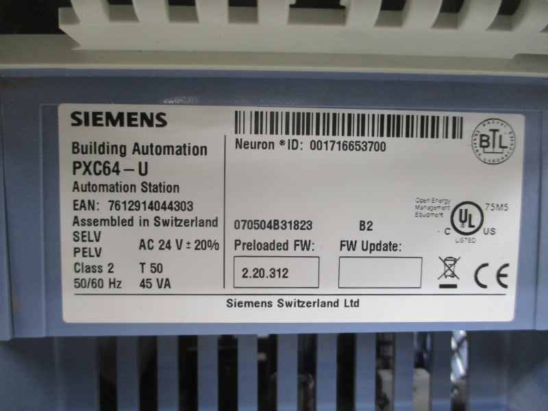SIEMENS PXC64-U 24VAC NSNP