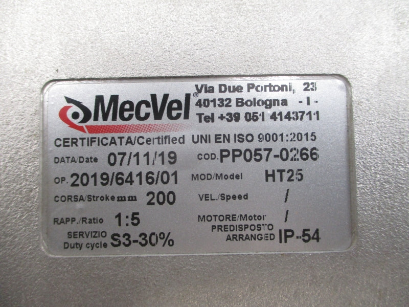 MECVEL HT25 PP057-0266 NSNP
