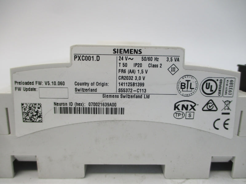 SIEMENS PXC001.D 24V NSNP