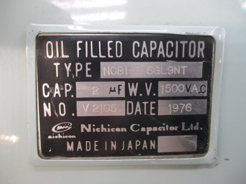 NICHICON CAPACITOR NCBI-B16GL9NT 1500VAC NSNP