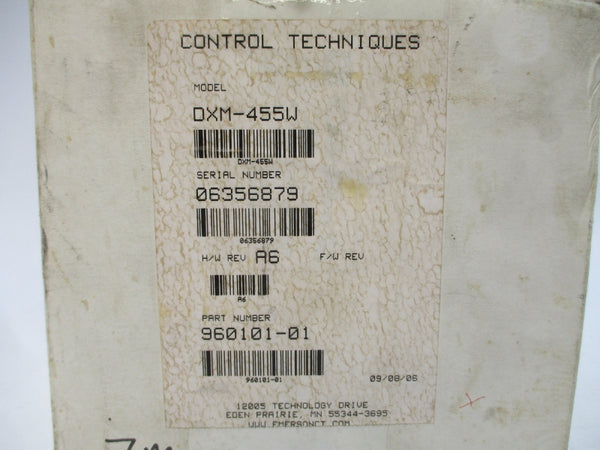 CONTROL TECHNIQUES DXM-455W 960101-01A6 240VAC 8.0A REV. A6 NSMP