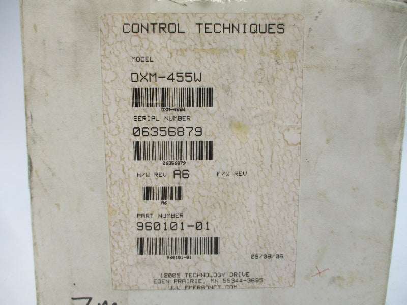 CONTROL TECHNIQUES DXM-455W 960101-01A6 240VAC 8.0A REV. A6 NSMP