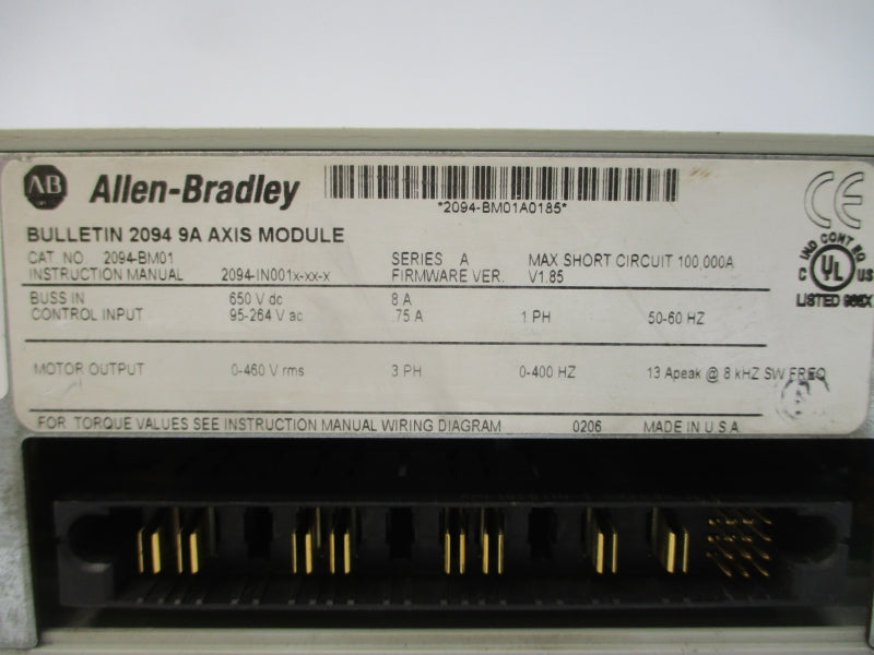 ALLEN BRADLEY 2094-BM01 SER. A F/W V1.85 95-264VAC .75A (AS PICTURED) UNMP
