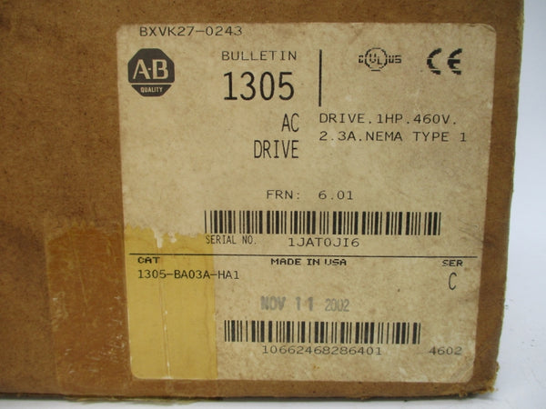 ALLEN BRADLEY 1305-BA03A-HA1 SER. C F/W 6.01 380-460V 2.2A NSMP