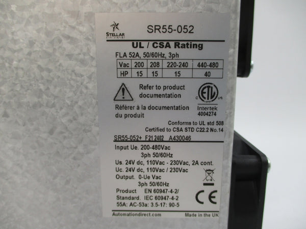 STELLAR SR55-052 480VAC 52A NSMP