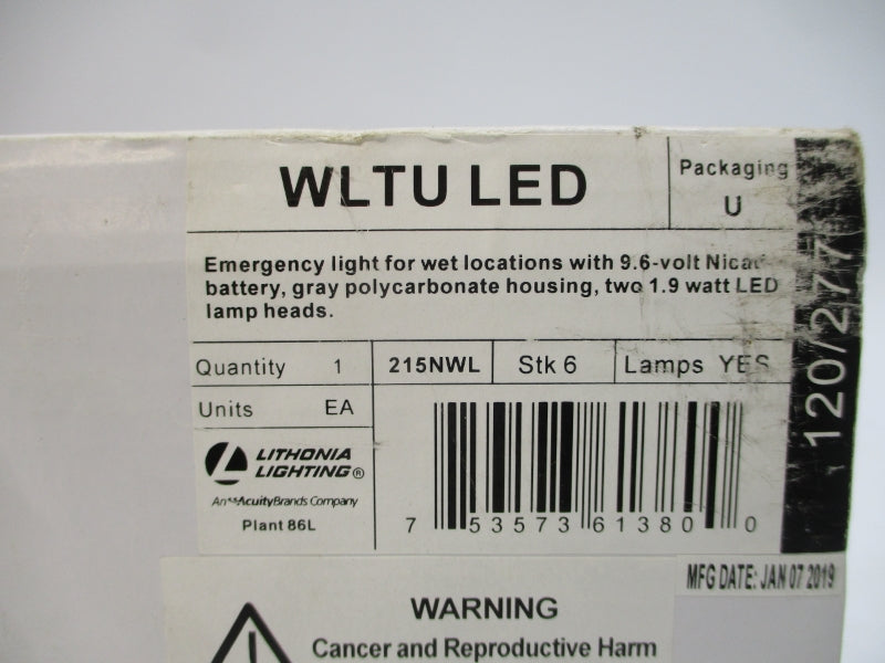 LITHONIA LIGHTING WLTU LED 120/277VAC 0.030/0.013A NSMP