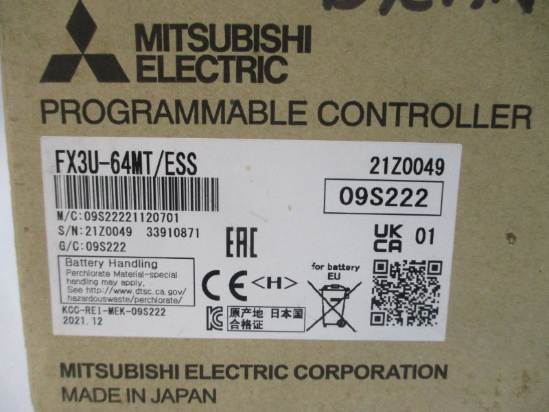 MITSUBISHI FX3U-64MT/ESS 100-240VAC 0.5A NSMP