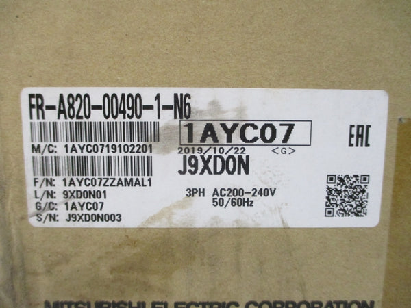 MITSUBISHI FR-A820-00490-1-N6 200-240VAC 44.2A NSMP